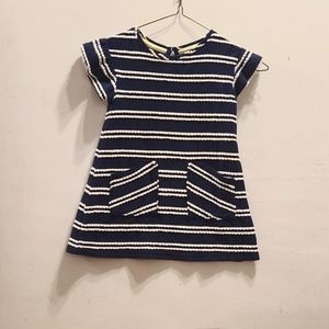 Cat & Jack, Short-sleeved, Blue & White Striped 100% Cotton Dress. Size 4T.